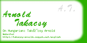 arnold takacsy business card